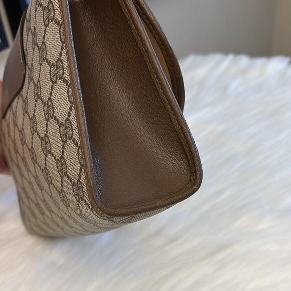 Authentic GUCCI GG Supreme Sherry Line PVC Leather Clutch Bag - Picture 7 of 14